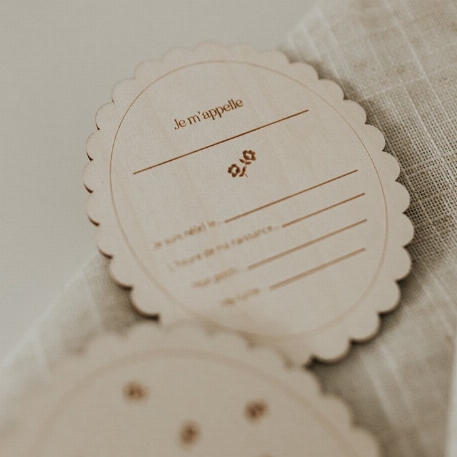 Pastille de bois - Naissance Fleurs | Le Petit Tableau Noir