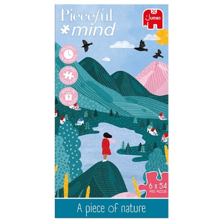 Pieceful mind - 6 puzzles de 54 pièces et activités - Un morceau de nature | Jumbo