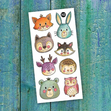 Tatouages temporaires - Les animaux discrets de la forêt | PiCO