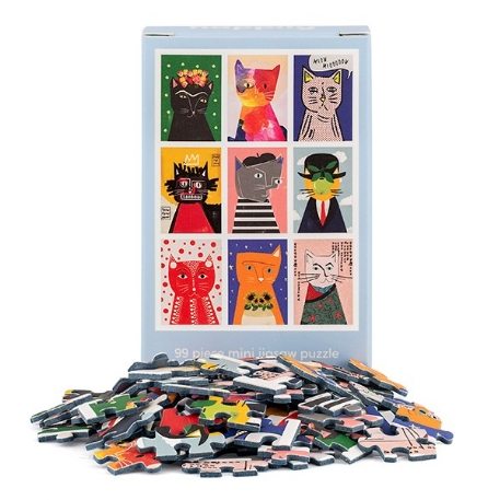Mini puzzle de 99 pièces - Chats artistiques | Happily