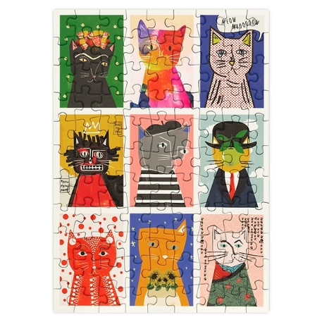 Mini puzzle de 99 pièces - Chats artistiques | Happily