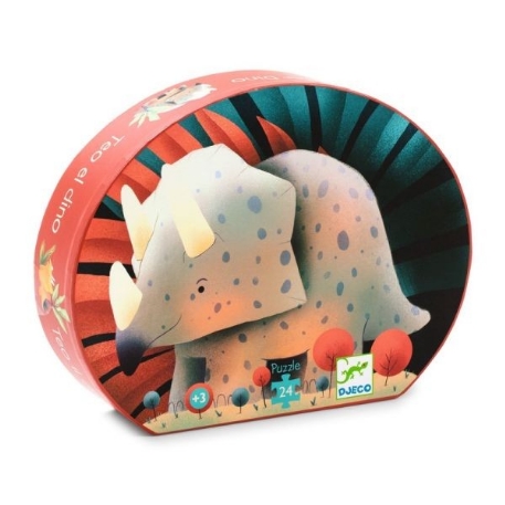 Puzzle silhouette - Théo le dino - 24 pcs | Djeco
