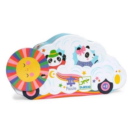Puzzle silhouette - Voiture nuage - 16 pcs | Djeco