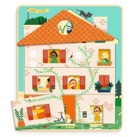 Puzzle 3 niveaux - Chez Leo - 12 pcs | Djeco