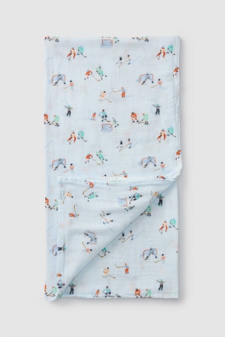 Couverture en mousseline de bambou - Hockey sur glace | Loulou Lollipop