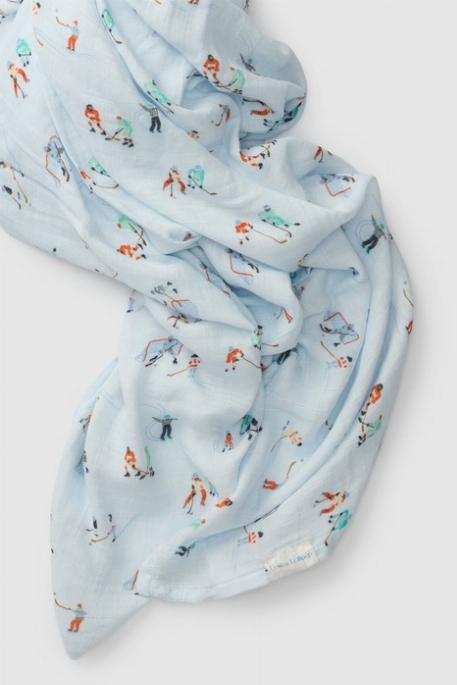 Couverture en mousseline de bambou - Hockey sur glace | Loulou Lollipop
