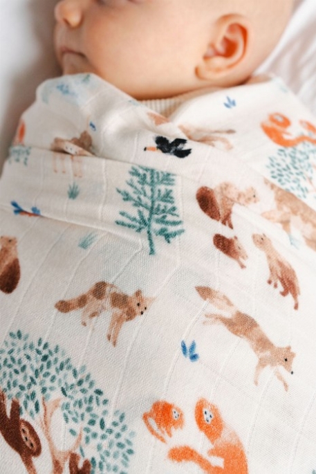 Couverture en mousseline de bambou - Aventures de lamas | Loulou Lollipop