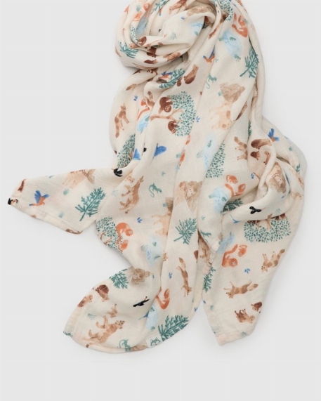 Couverture en mousseline de bambou - Aventures de lamas | Loulou Lollipop