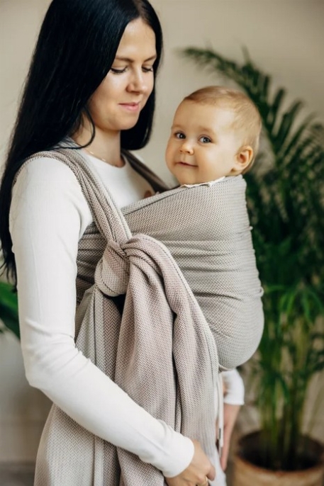 Écharpe Tissée - Tissage en chevrons - Little herringbone almond - TAILLE M (4.6 mètres) | LennyLamb