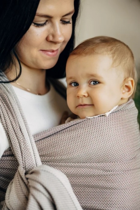 Écharpe Tissée - Tissage en chevrons - Little herringbone almond - TAILLE L (5.2 mètres) | LennyLamb