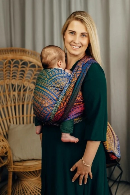 Écharpe Tissée - Tissage Jacquard - Peacock's tail bolero - TAILLE M (4.6 mètres) | LennyLamb