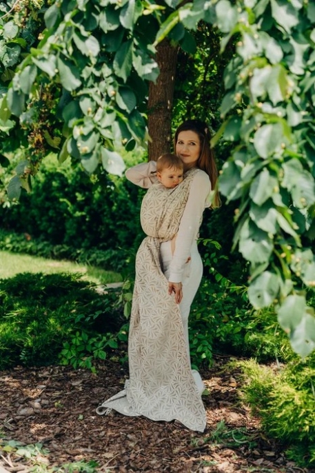 Écharpe Tissée - Tissage Jacquard - Infinity golden hour | LennyLamb TAILLE M (4.6 mètres)