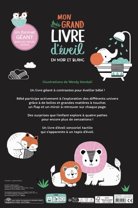 Mon très grand livre d'éveil en noir et blanc | Auzou