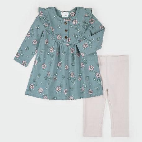 Ensemble robe en jersey - Bouquet d'automne | Petit Lem