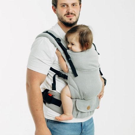 Porte-bébé ajustable LennyUpGrade PRO - Tissage en chevrons - Little Herringbone grey | LennyLamb