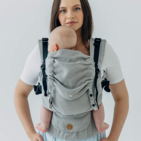 Porte-bébé ajustable LennyUpGrade PRO - Tissage en chevrons - Little Herringbone grey | LennyLamb