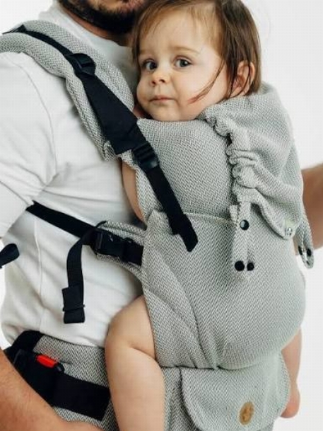 Porte-bébé ajustable LennyUpGrade PRO - Tissage en chevrons - Little Herringbone grey | LennyLamb