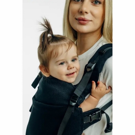 Porte-bébé ajustable LennyUpGrade PRO - Tissage en chevrons - Little Herringbone ebony black | LennyLamb