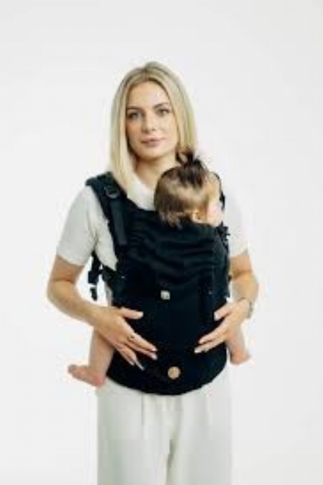 Porte-bébé ajustable LennyUpGrade PRO - Tissage en chevrons - Little Herringbone ebony black | LennyLamb