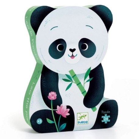 Puzzle silhouette -  Léo le panda - 24 pcs | Djeco