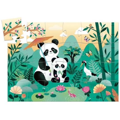 Puzzle silhouette -  Léo le panda - 24 pcs | Djeco