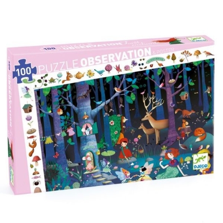 Puzzle observation - Forêt enchantée - 100 pcs | Djeco