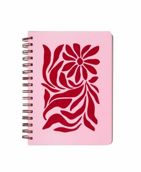 Cahier de notes - Medium-  Fleurs rouges abstrait | Pierre Belvédère