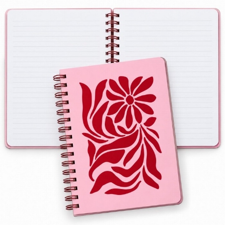Cahier de notes - Medium-  Fleurs rouges abstrait | Pierre Belvédère