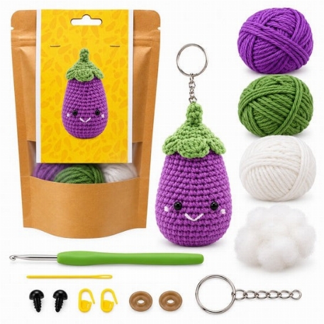 Kit DIY  porte-clé crochet - aubergine | Pierre Belvédère