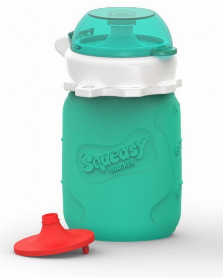 Pochette réutilisable pour aliments 3.5oz - Aqua | Squeasy Snacker