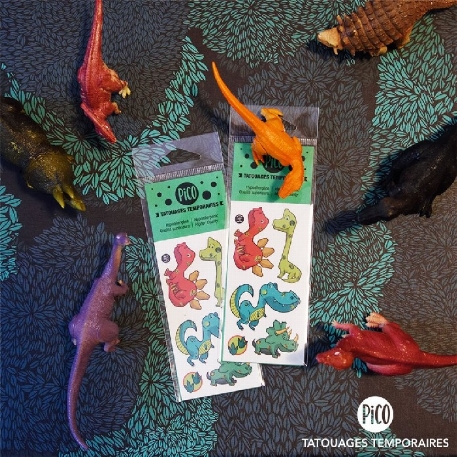 Tatouages temporaires - Les dinos | PiCO
