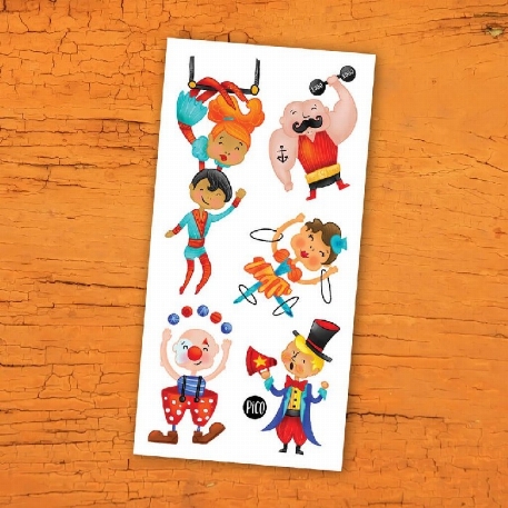 Tatouages temporaires - Le cirque acrobatique | PiCO