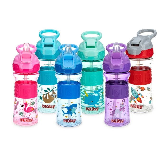 Bouteille No-Spill Thirsty Kids Reflex Flip-It - Paresseux | Nuby